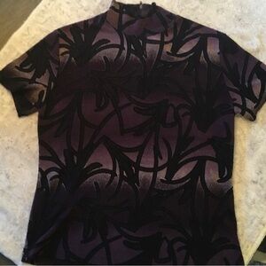 Dressbarn Purple and Black Abstract Top Size Large